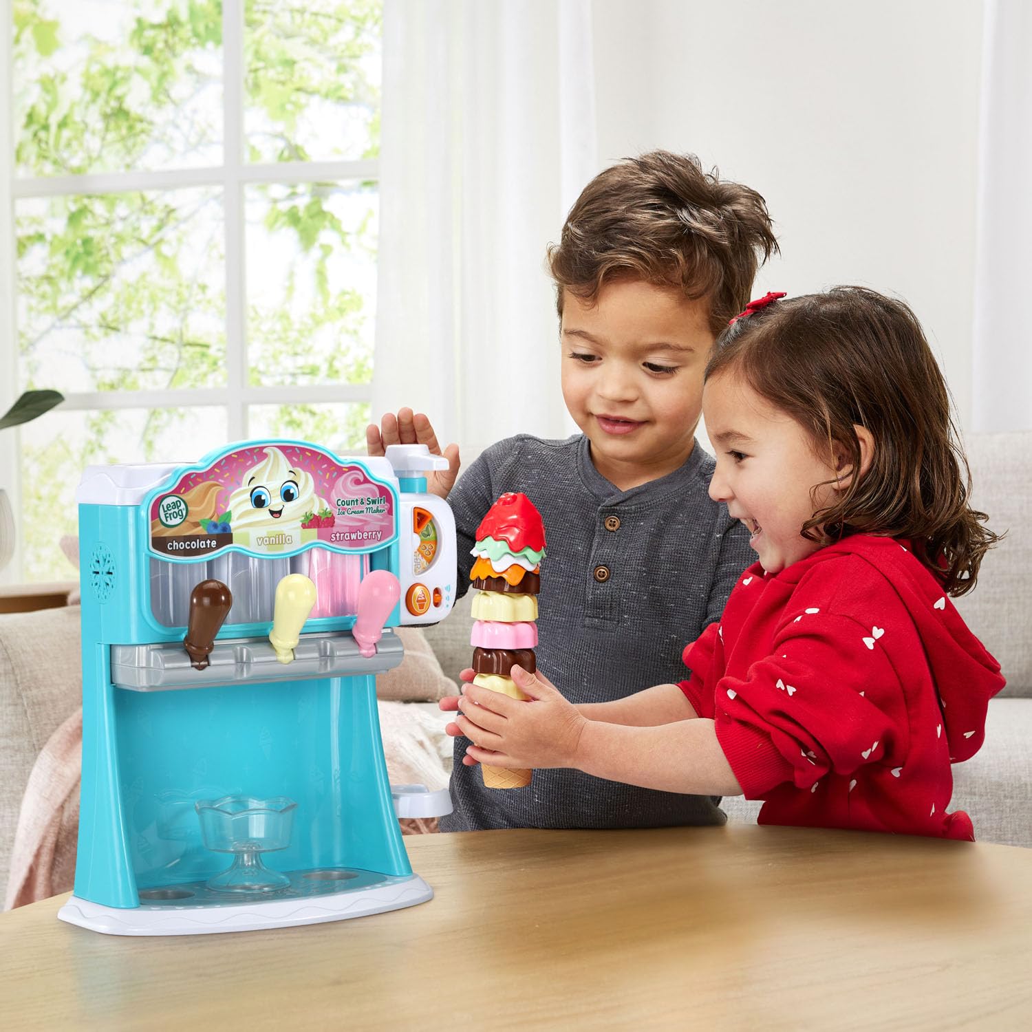 LeapFrog Count and Swirl three flavors and four toppings brighten play.