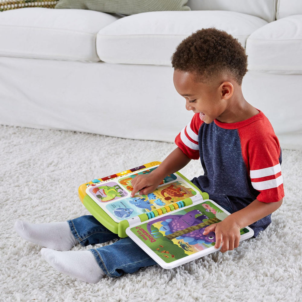 LeapFrog Dinosaur Book showcases dinosaur names for vocabulary growth.