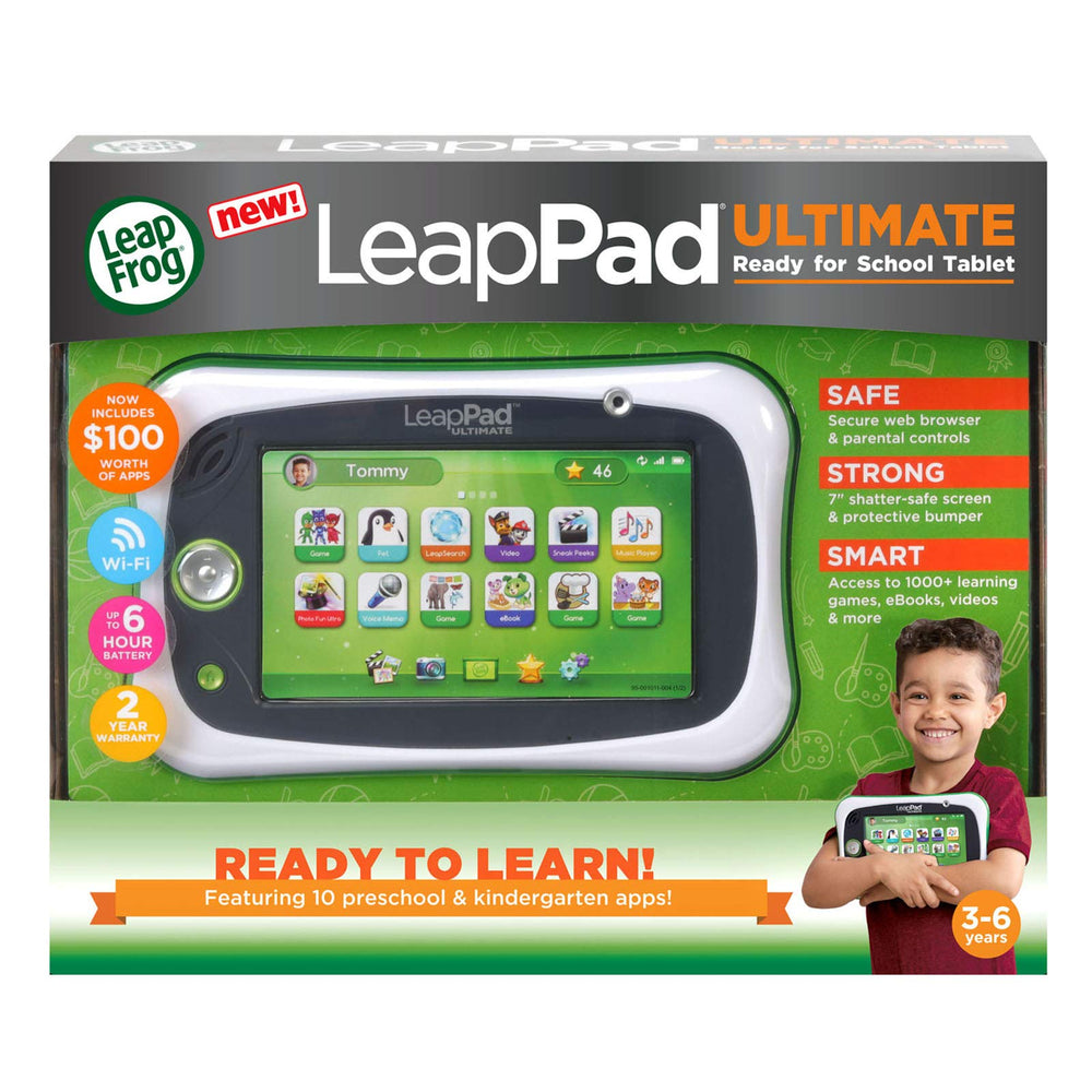 LeapFrog LeapPad Ultimate Green parental controls enable shared use.