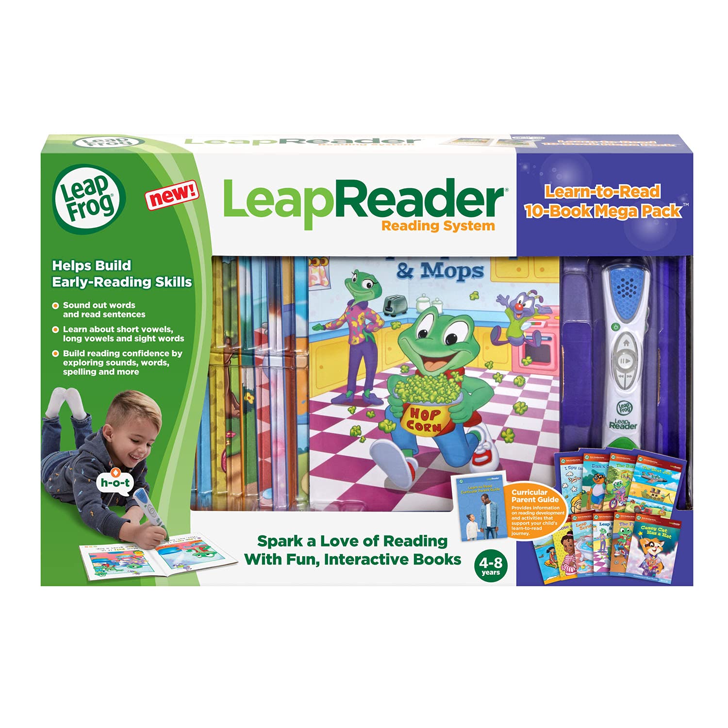 LeapFrog LeapReader Pen with compatible books and voice effects.