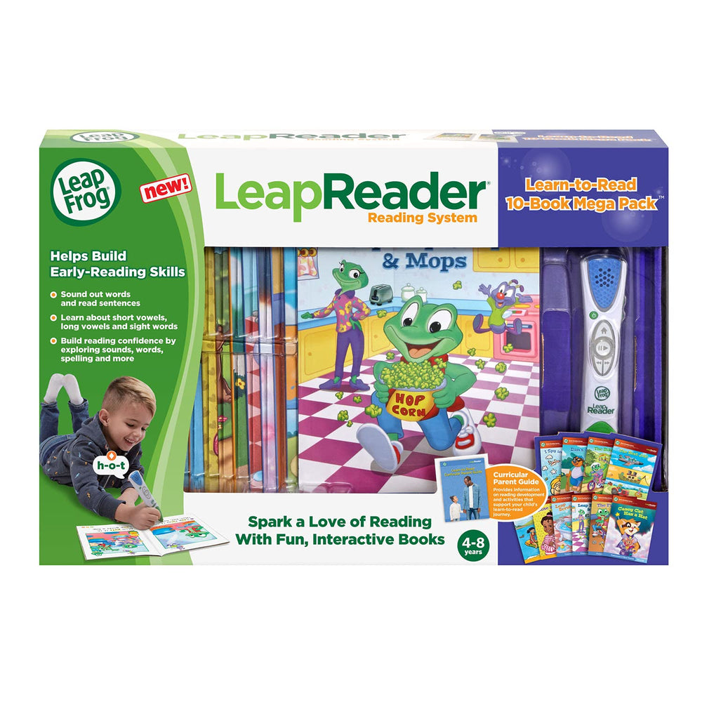 LeapFrog LeapReader Pen with compatible books and voice effects.