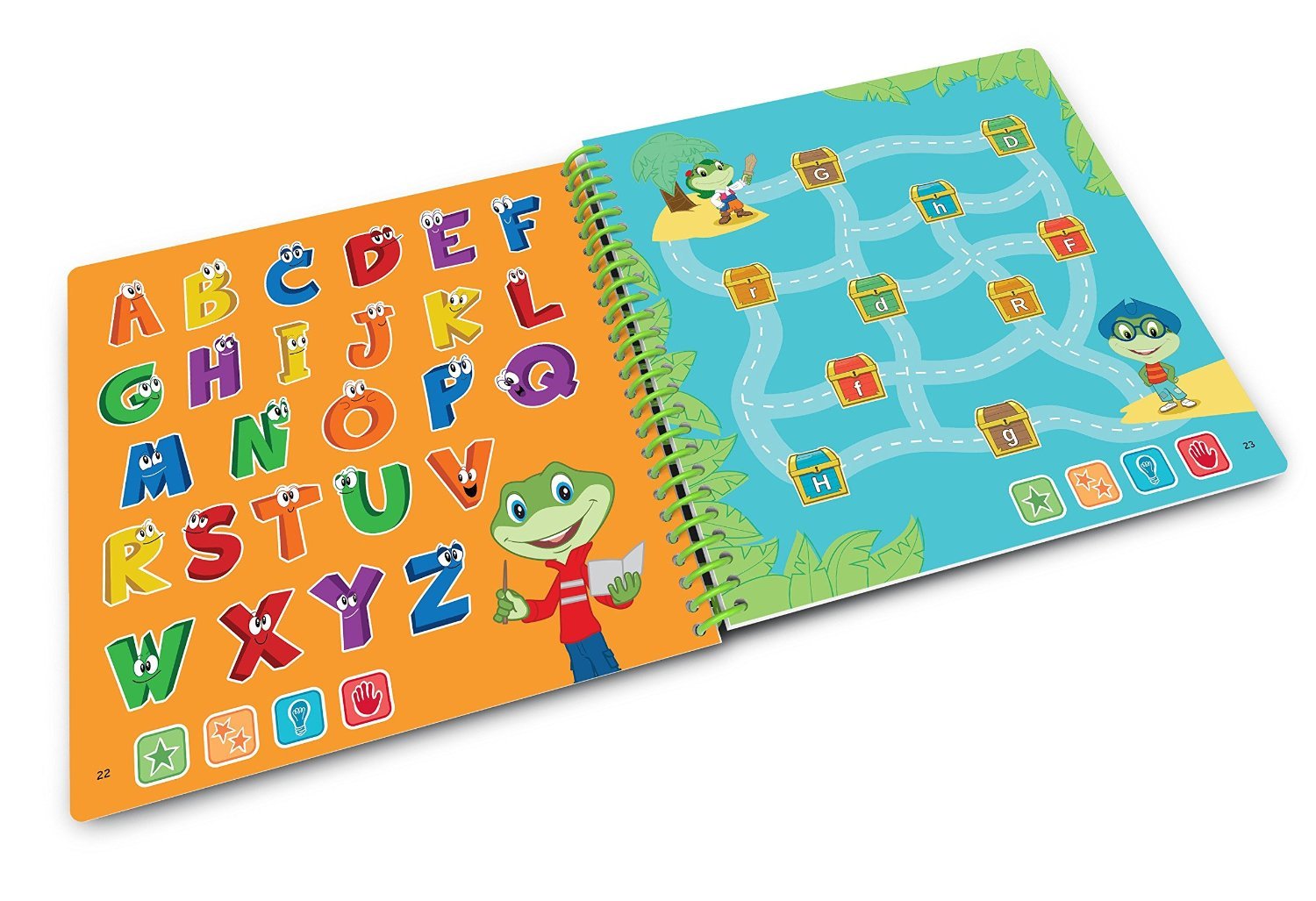 LeapFrog LeapStart Alphabet Adventures sticker rewards encourage practice and milestone tracking.