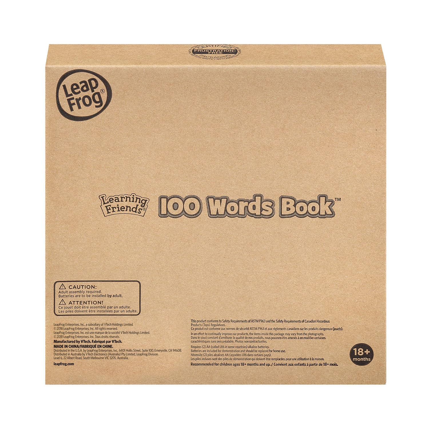 LeapFrog Learning Friends 100 Words Book frustration-free packaging makes unboxing easy for little hands.