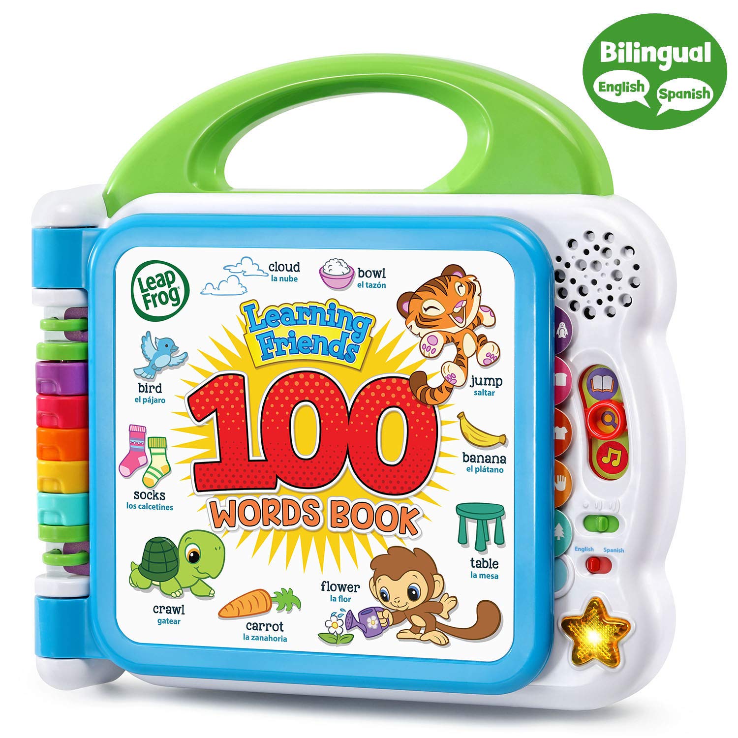 LeapFrog Learning Friends 100 Words Book pages open with colorful words to help kids learn.