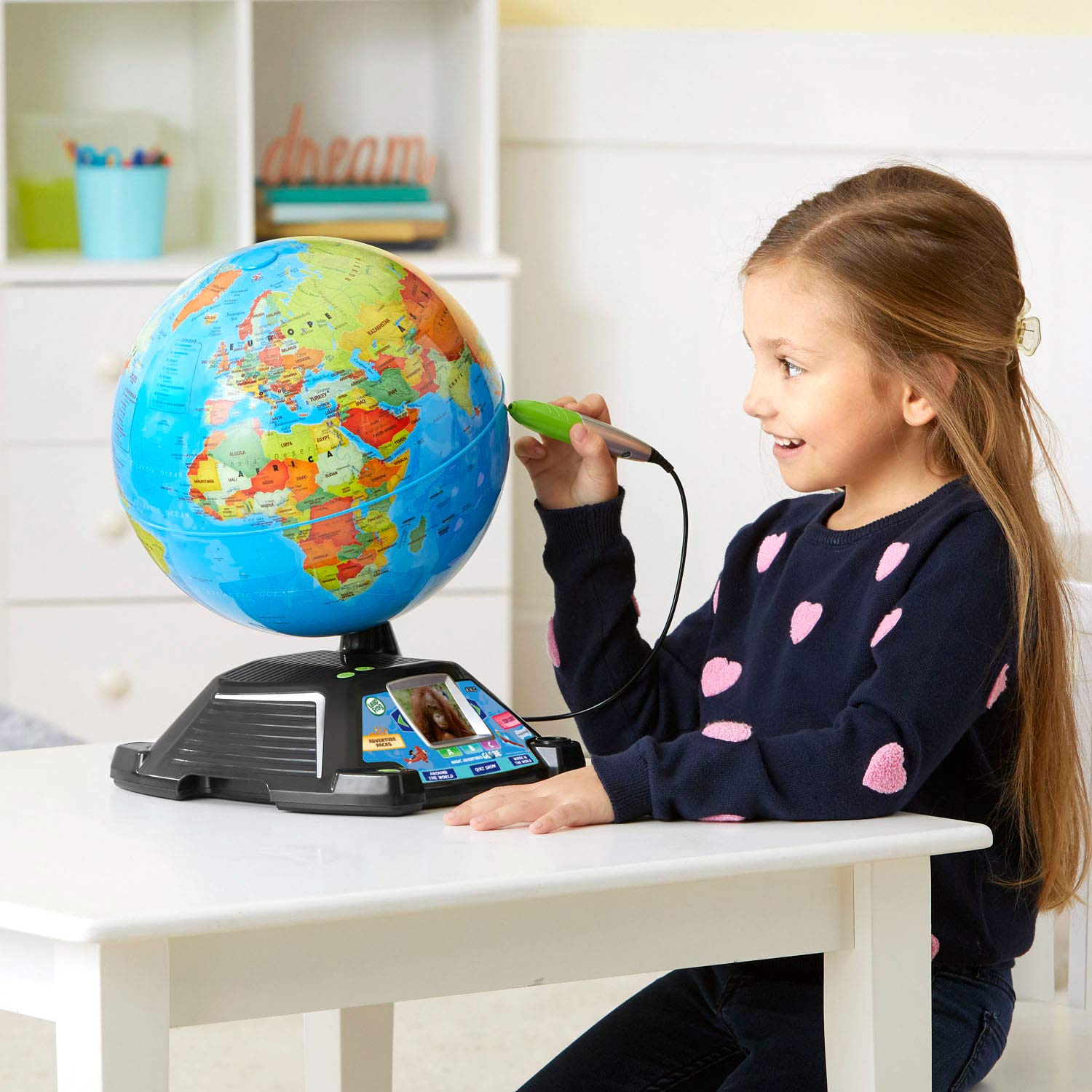 LeapFrog Magic Adventures Globe interactive map invites travel challenges