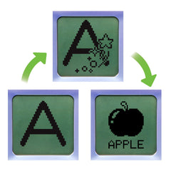 LeapFrog Mr Pencil's Scribble and Write battery-demo image emphasizes demo batteries for quick setup.