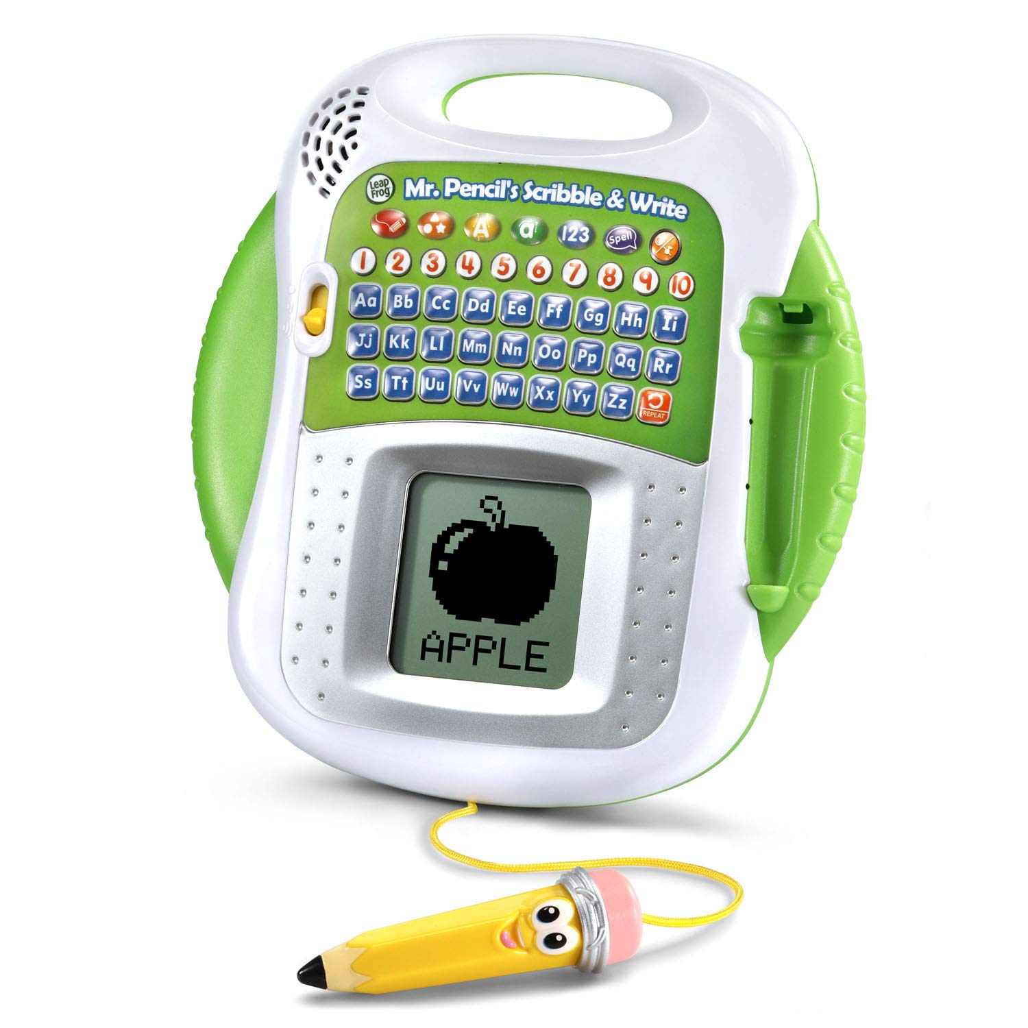 LeapFrog Mr Pencil's Scribble and Write screen-animation view highlights tappable key moments that come alive.
