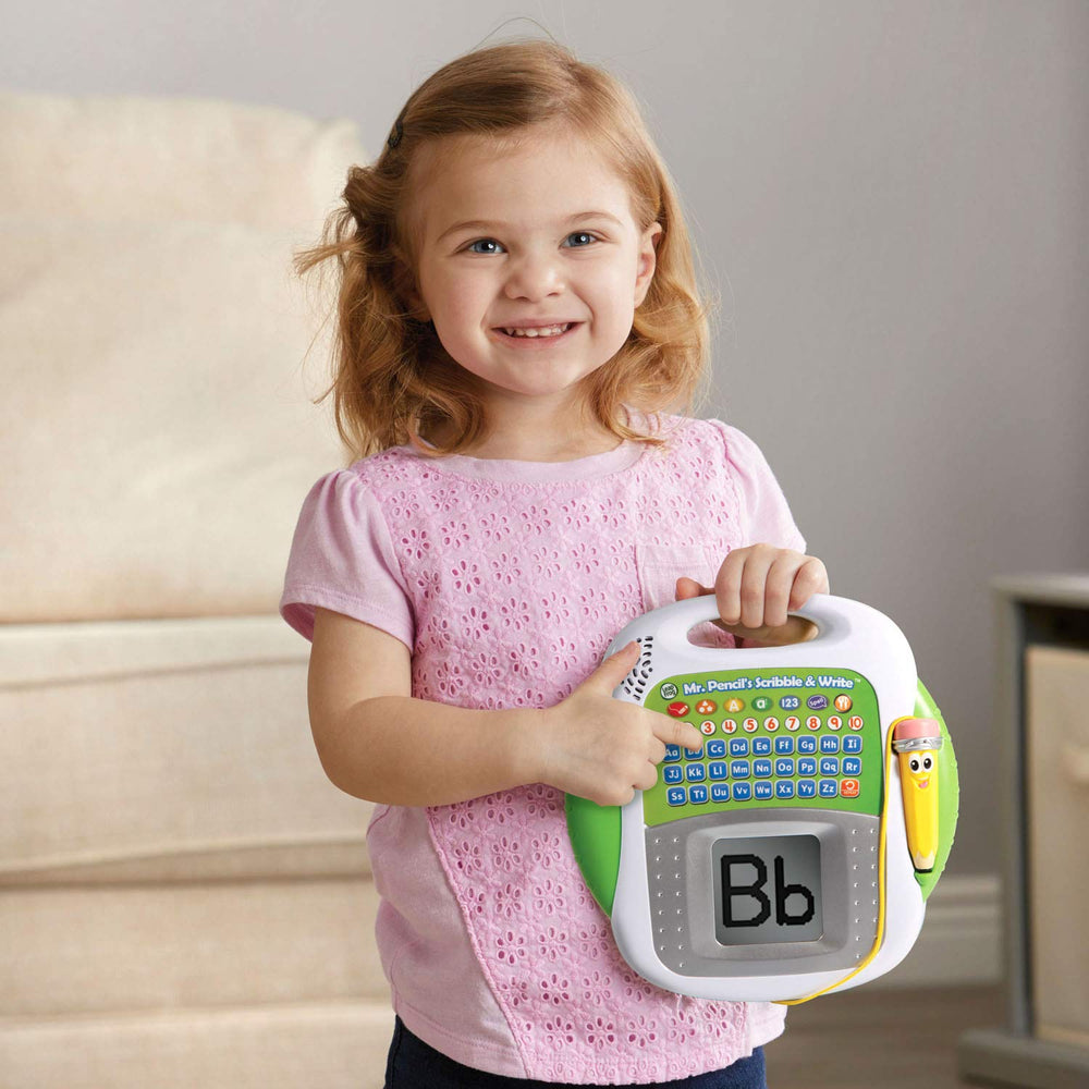 LeapFrog Mr Pencil's Scribble and Write six-activities overview showcases a variety of skills.