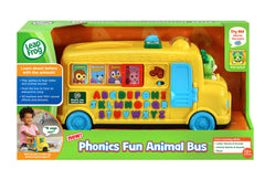 LeapFrog Phonics Fun Animal Bus ignition knob and horn support fine motor play.