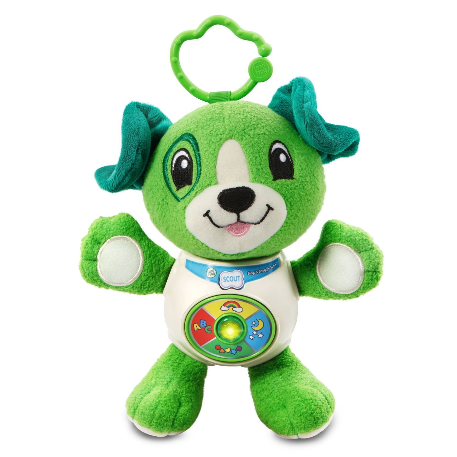LeapFrog Sing and Snuggle Scout ring attachment helps car journeys.
