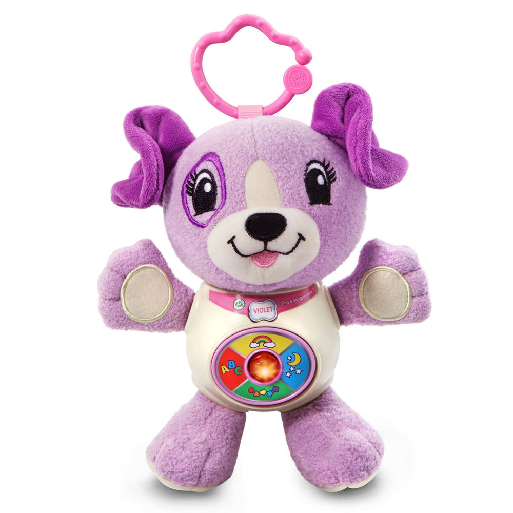 Color buttons trigger letters songs for early recognition with Violet