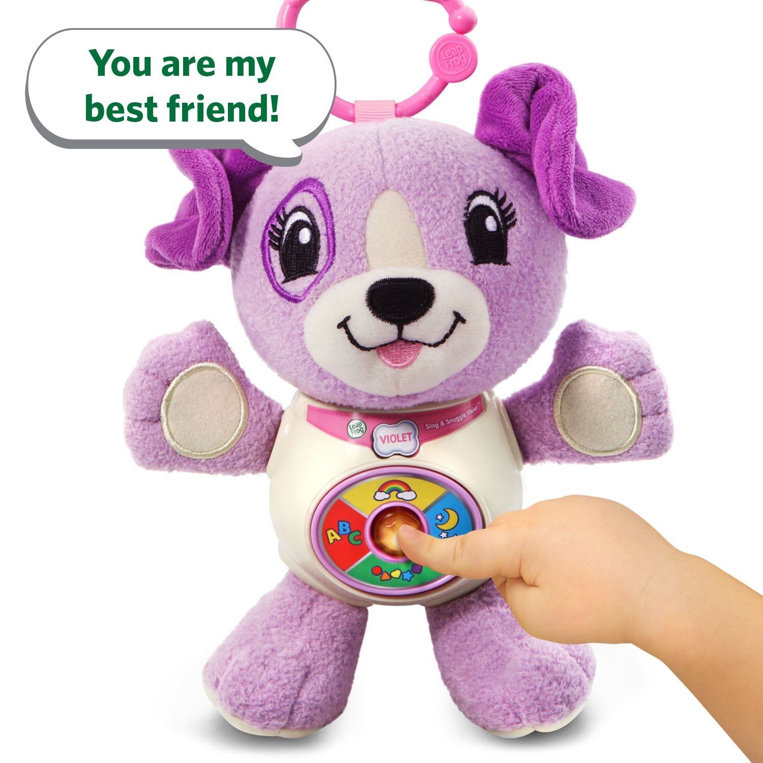 Head ring clips Violet to car seats for on the go learning