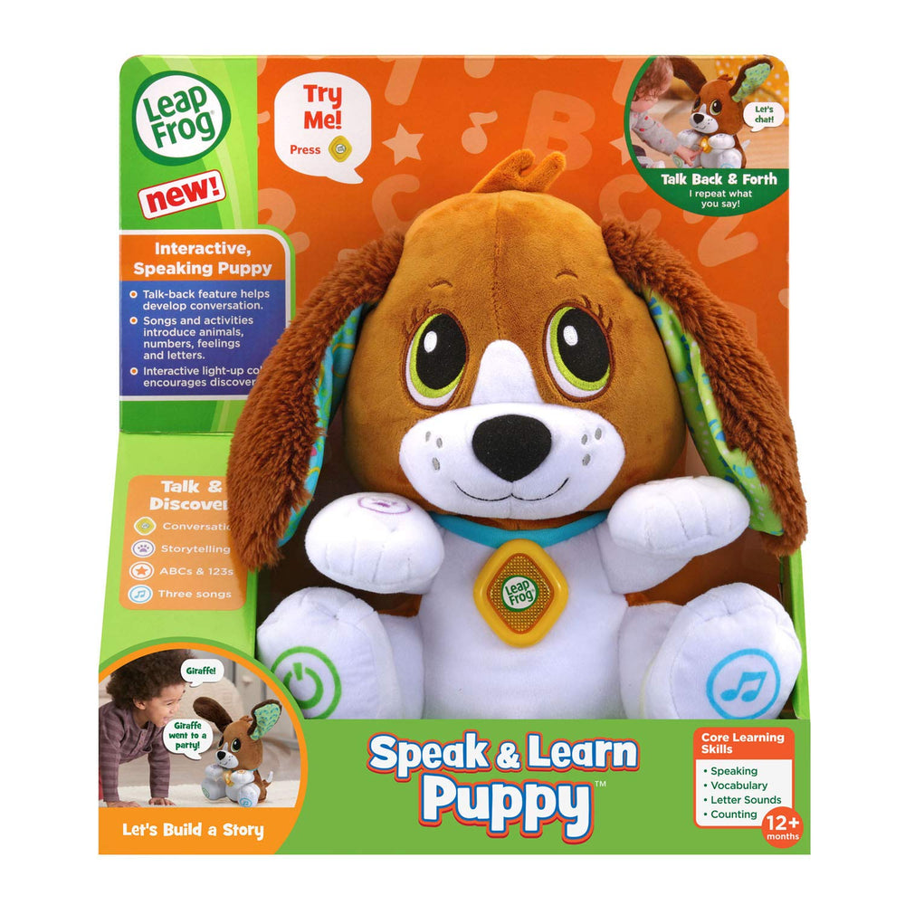 LeapFrog Speak and Learn Puppy songs reinforce letters and numbers