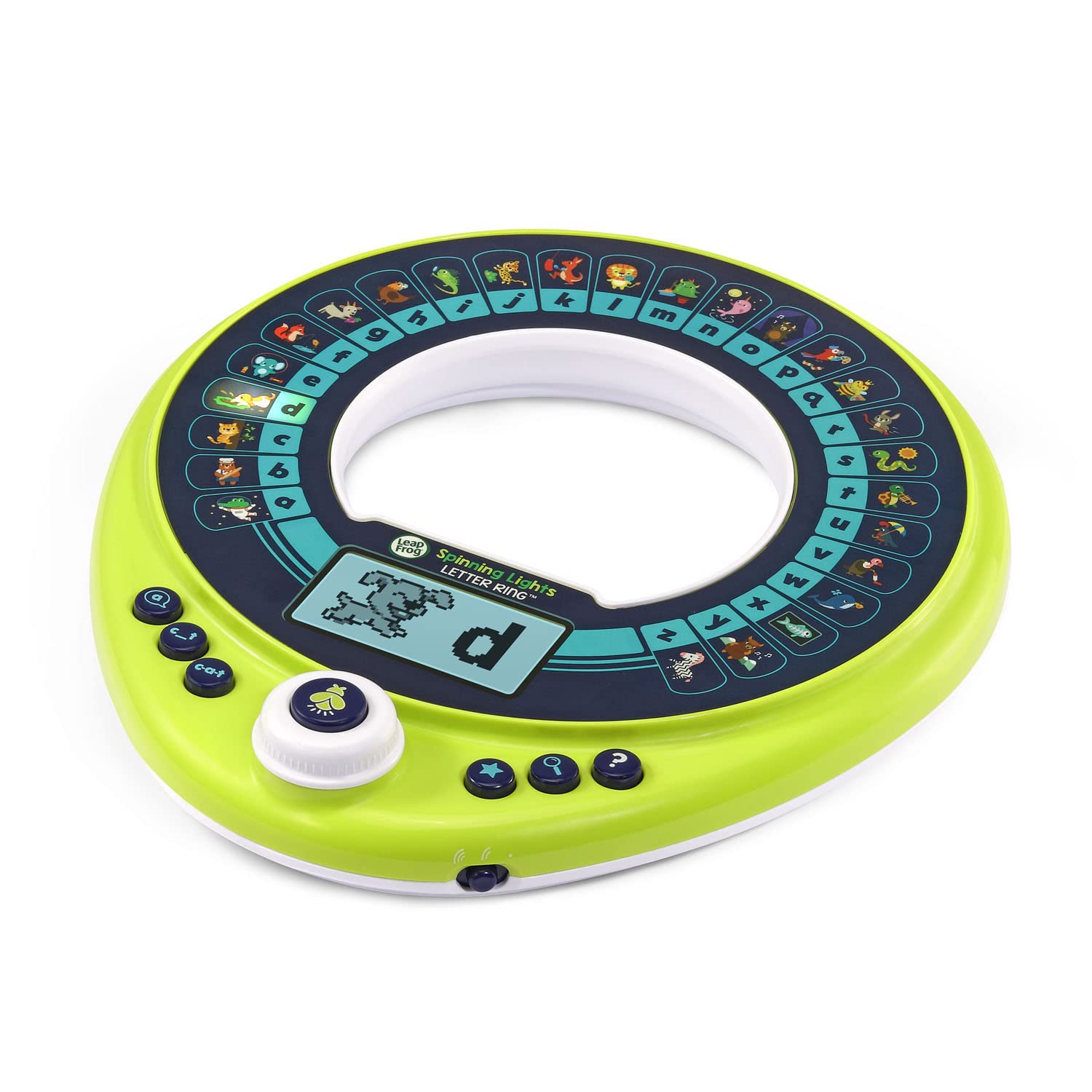 LeapFrog Spinning Lights Letter Ring supports word building through hands-on spelling play.