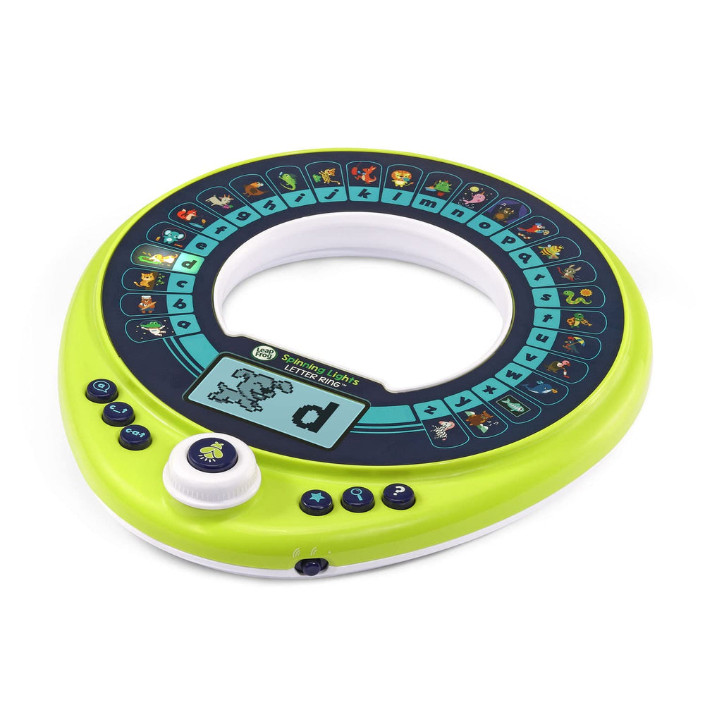 LeapFrog Spinning Lights Letter Ring supports word building through hands-on spelling play.