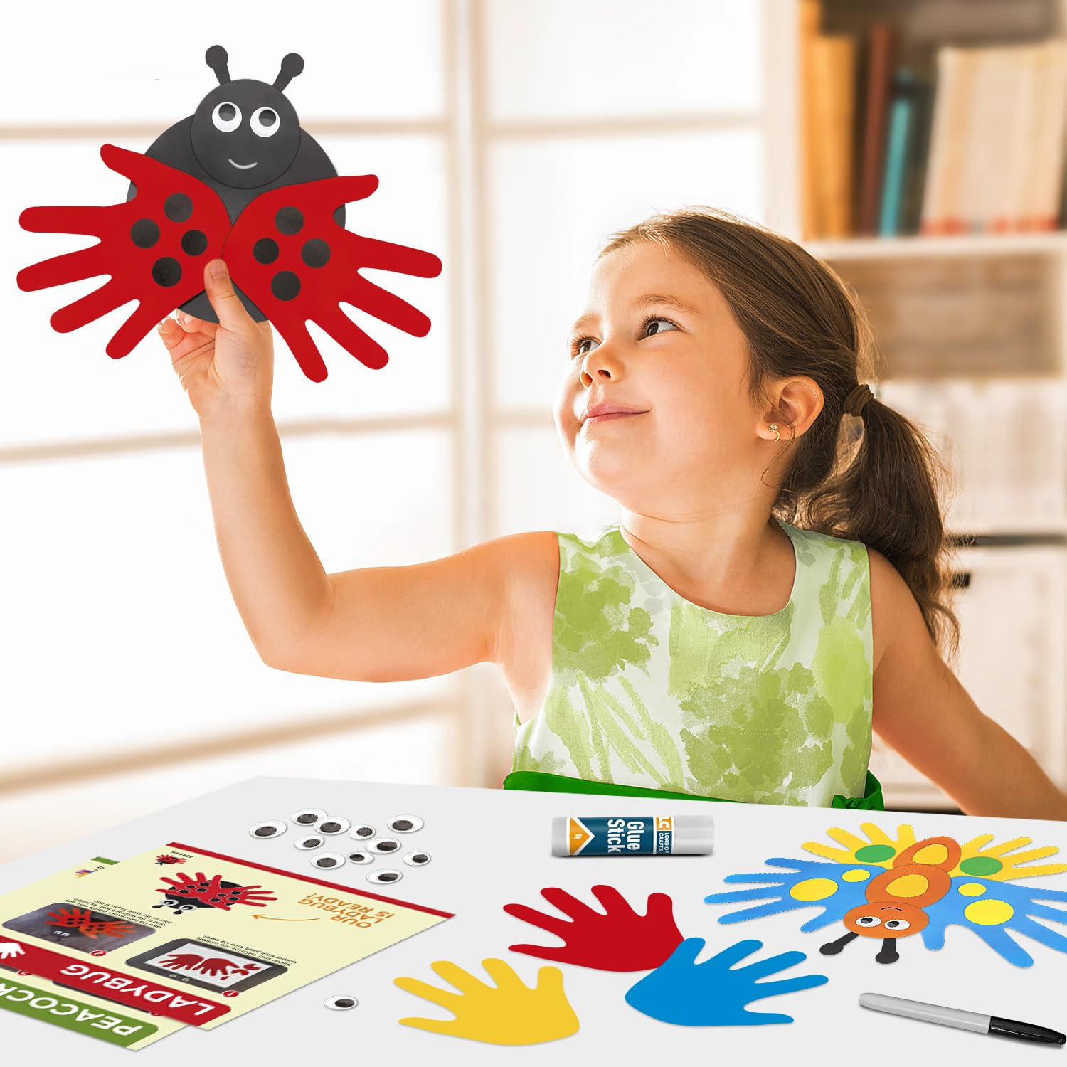 Learn & Climb eight-animal craft set featuring ladybug, hedgehog, rabbit, butterfly, parrot, monkey.