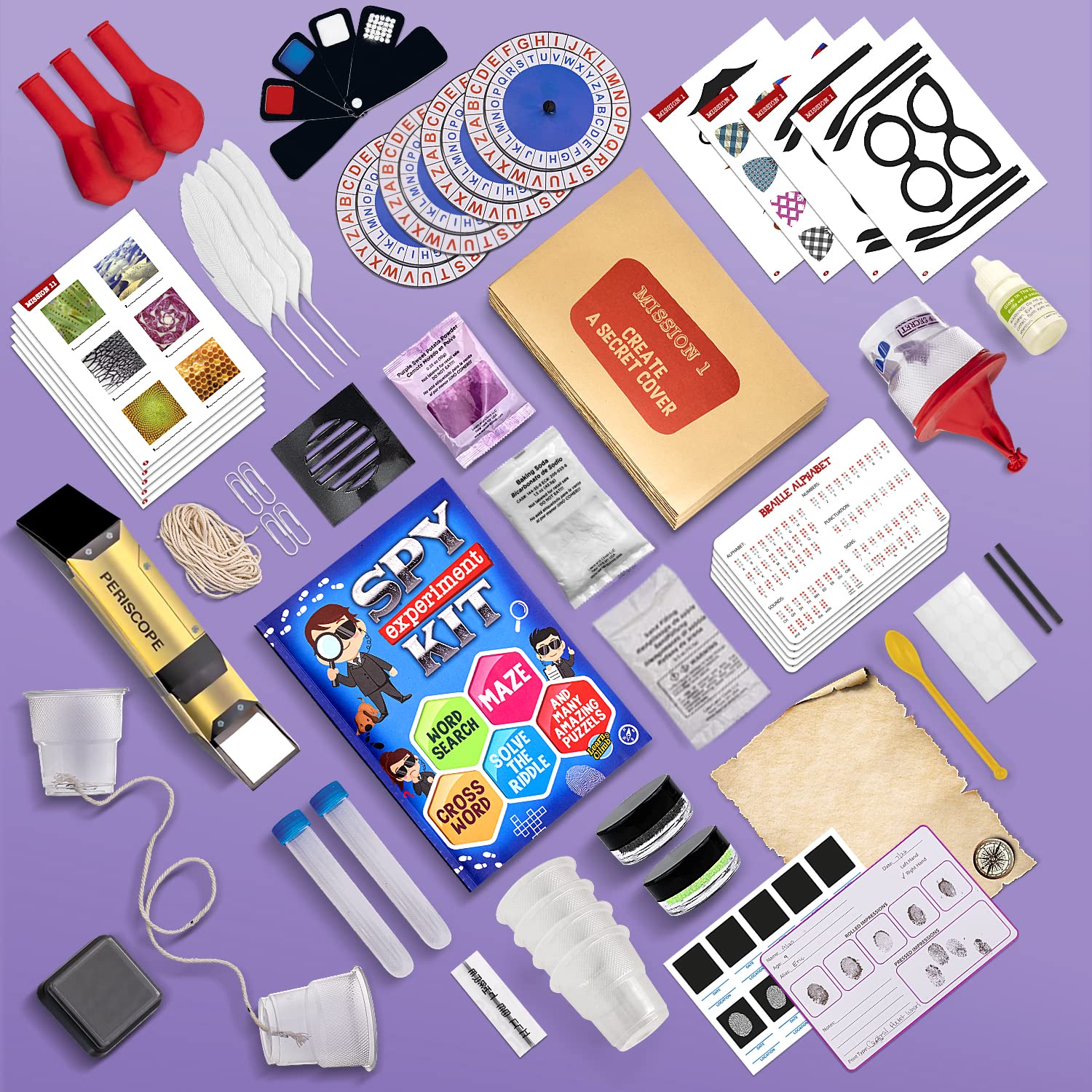Learn & Climb Spy Kit 38-page activity book image featuring puzzles and word games.