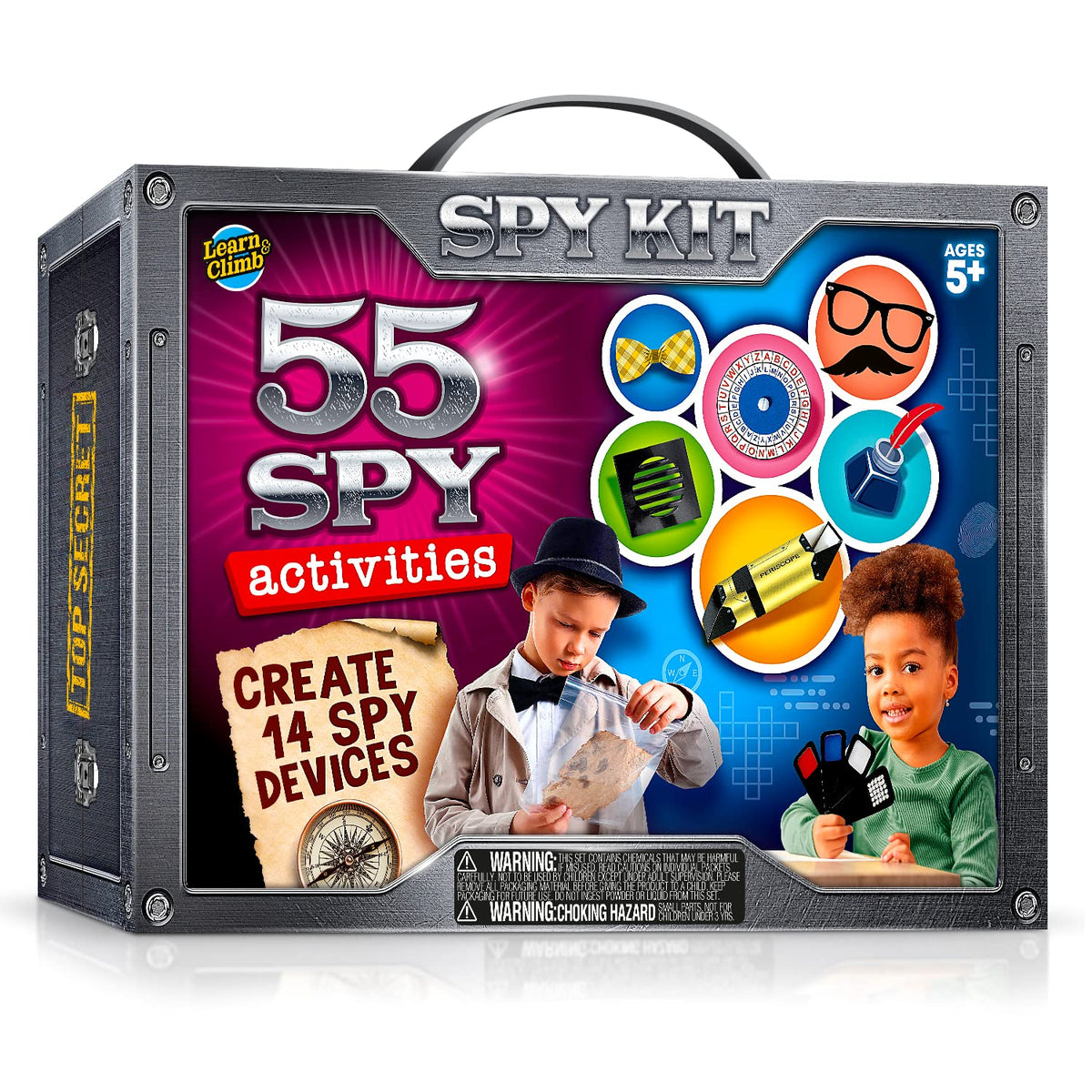 Learn & Climb Kids Spy Kit cover image highlighting imaginative missions.