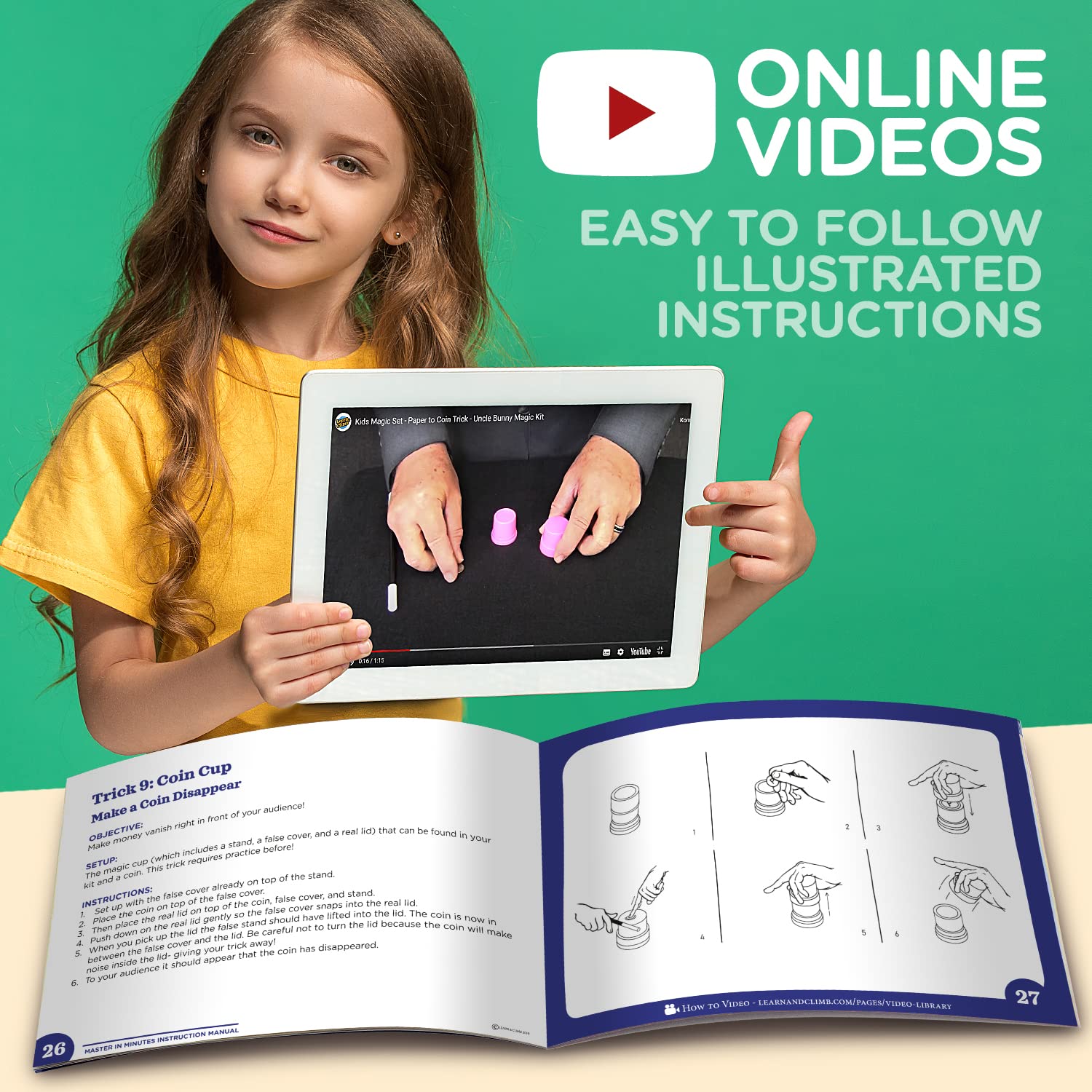 Learn & Climb Mega Magic Kit tutorial video guiding kids to perform confidently.