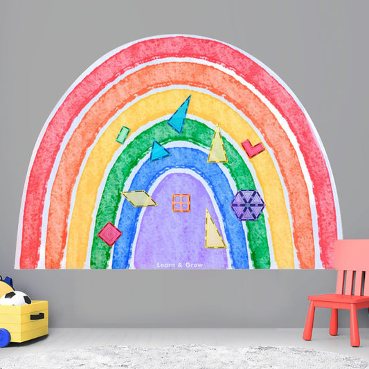 Learn & Grow magnetic wall decal rainbow-arch on wall for imaginative play and learning.