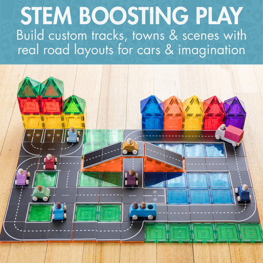 Learn & Grow road toppers curved road pieces create winding layouts for imaginative play.