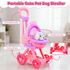 Learn2M baby pushcart with care kit for organized play.