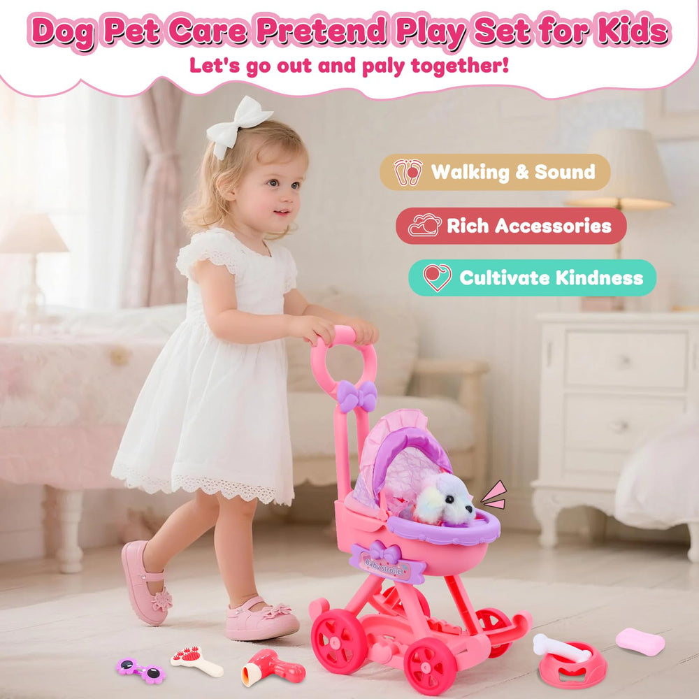 Learn2M grooming tools hair dryer and comb for pretend pet care.