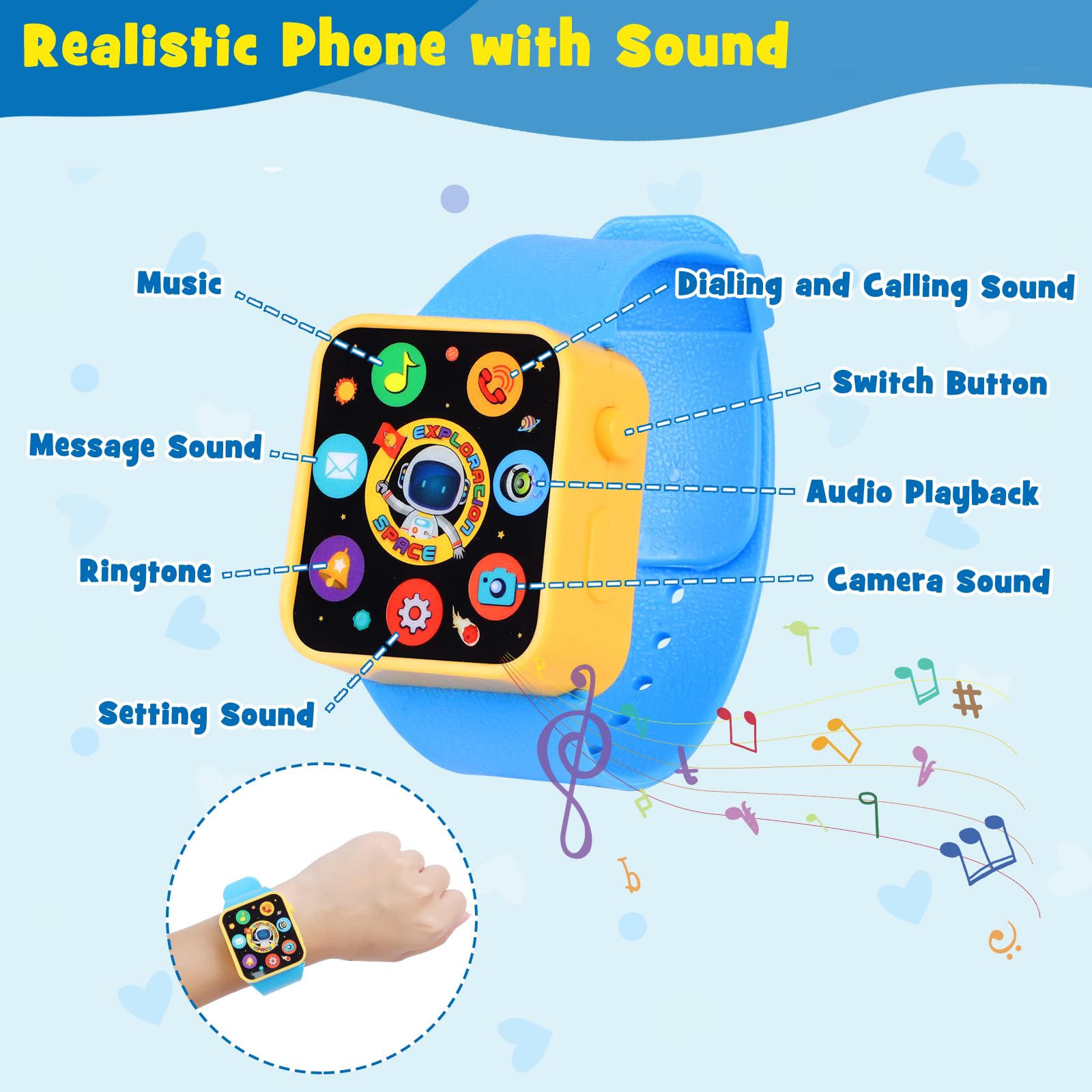Learn2M pretend phone toy with lights enhances storytelling and counting