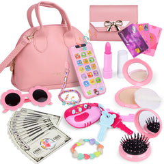 Learn2M pink purse with handle ready for imaginative play