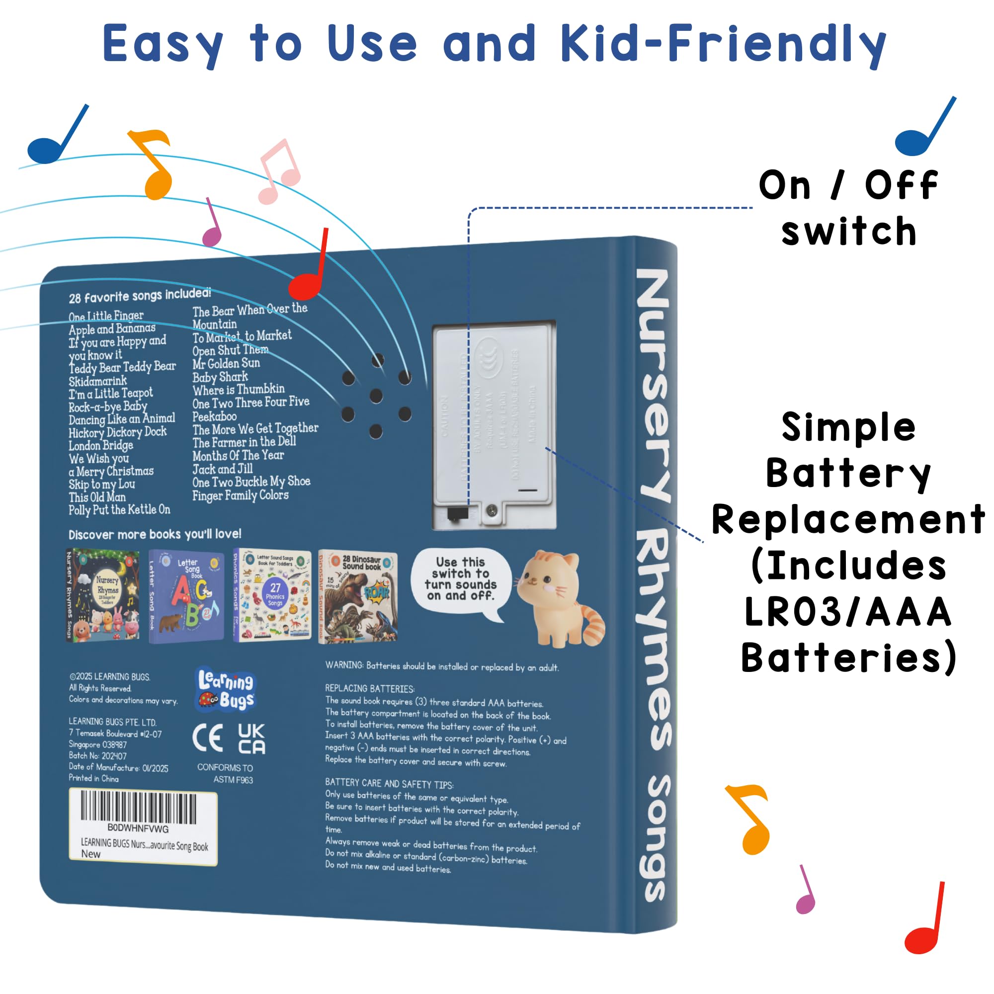 Learning Bugs battery-accessible setup ensures quick replacements and uninterrupted play
