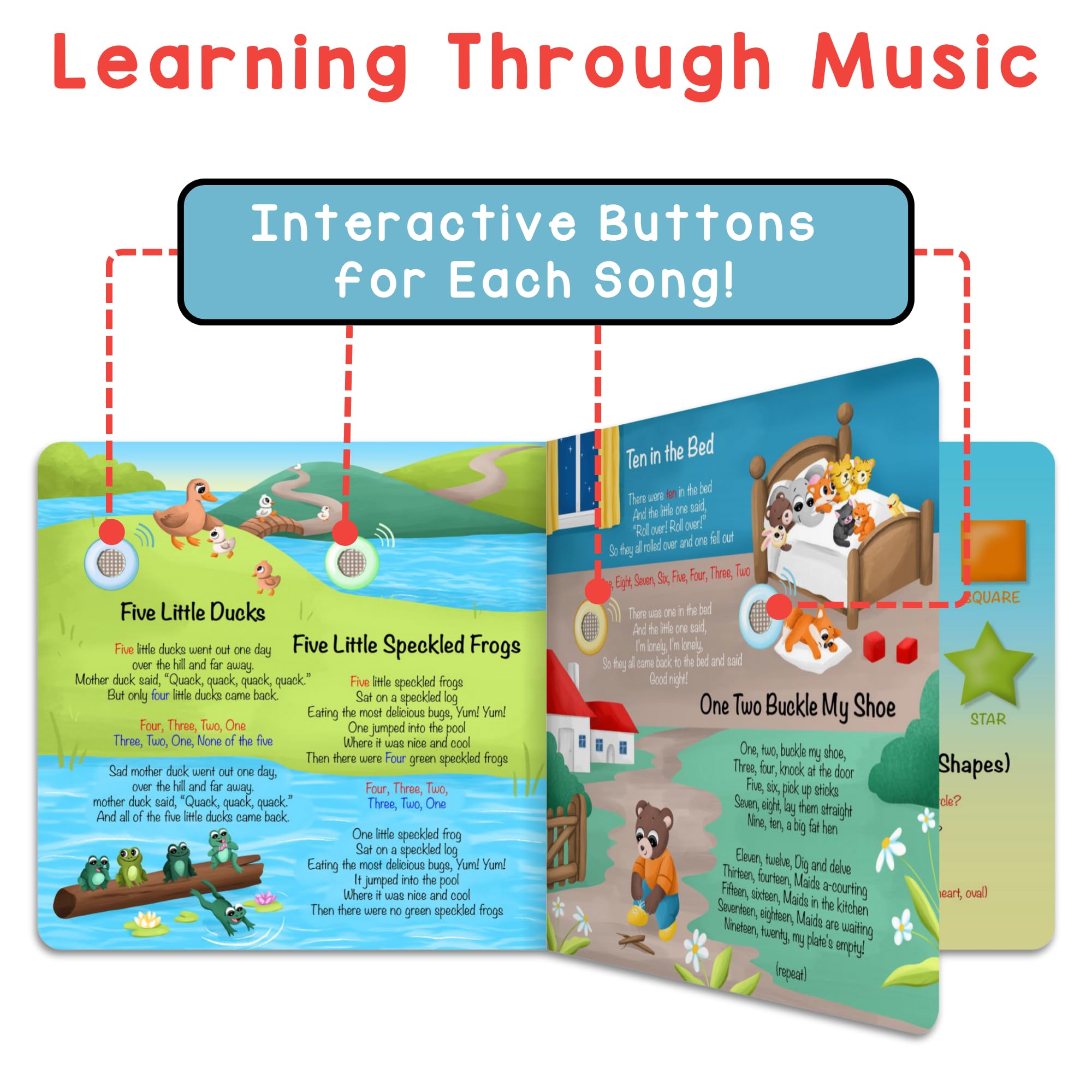 Learning Bugs interactive sound buttons provide a multisensory learning experience for toddlers.