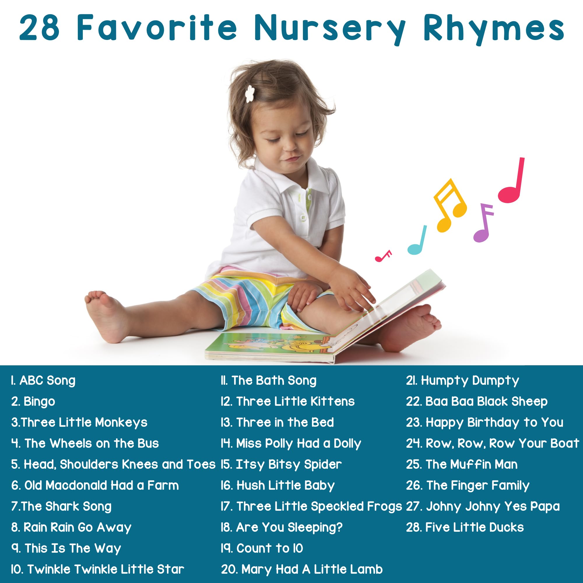 Learning Bugs Nursery Rhymes buttons play lively tunes supporting toddler learning.