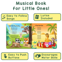 Printed lyrics on each page guide kids through the song.