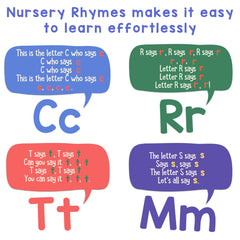 Child explores with Learning Bugs book during letter sound practice.
