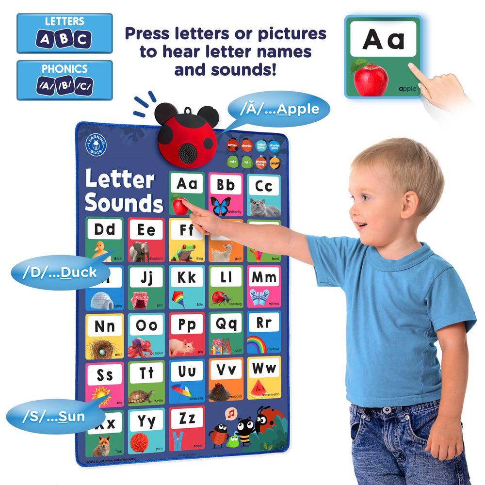 LEARNING BUGS Phonics Songs mode reinforces sound-letter connections with catchy tunes
