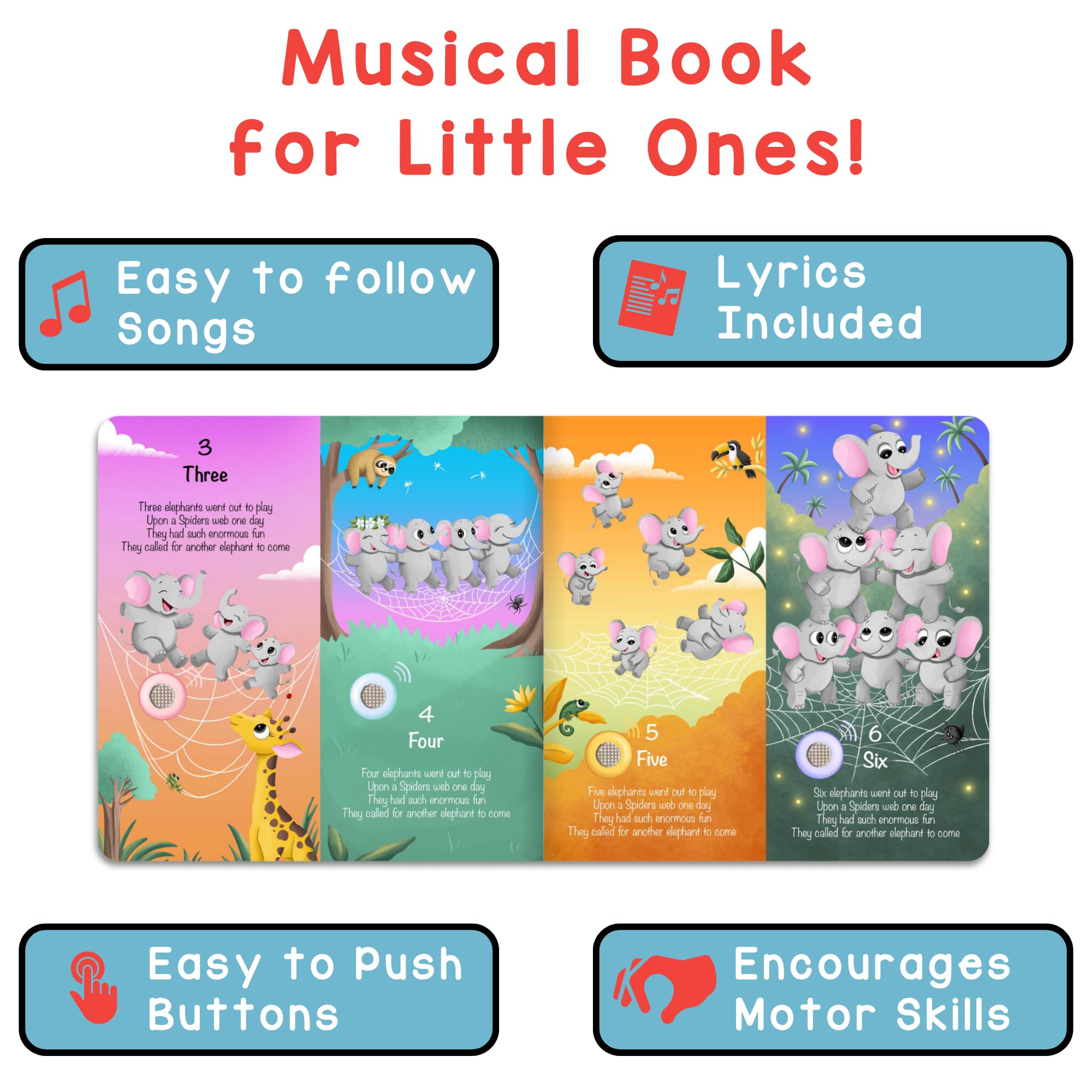 Learning Bugs printed lyrics pages help little ones sing along and improve memory.