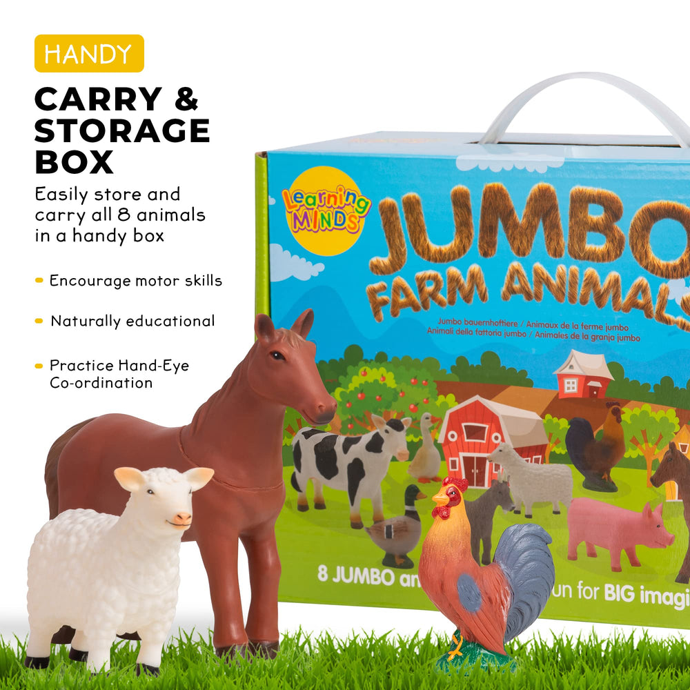 Learning Minds cow figurine ideal for pretend farming and storytelling.
