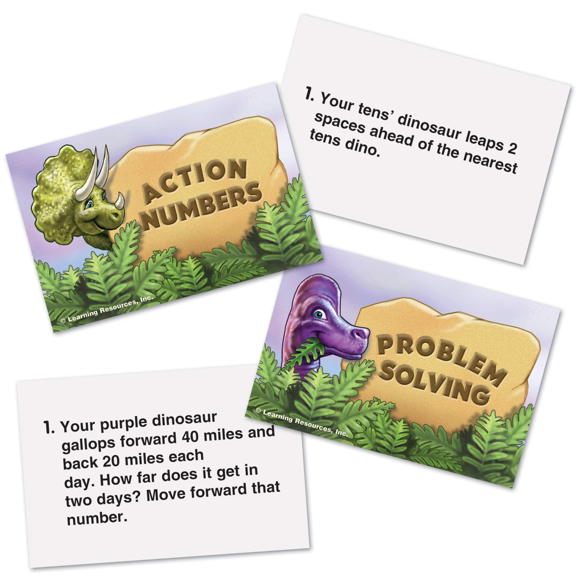 Learning Resources Dino Math Tracks rulebook – clear multi-level play guidance.