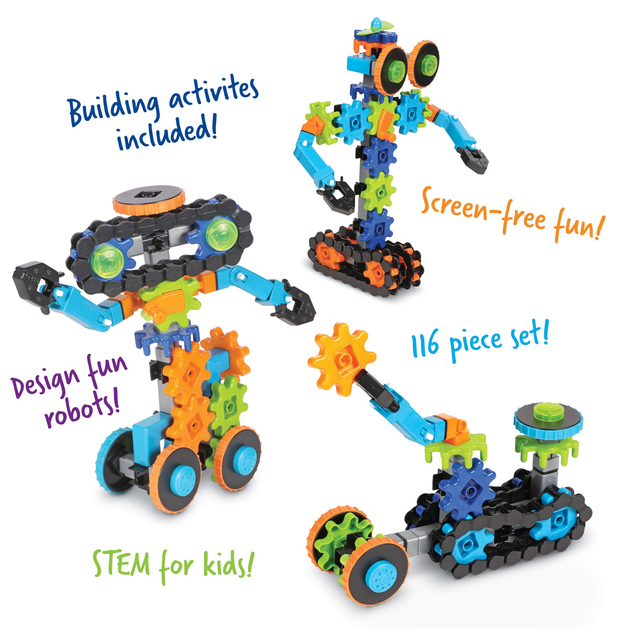 Learning Resources Gears! Gears! Gears! Robots in Motion compatible sets expand building options.