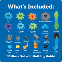 Learning Resources Gears! Gears! Gears! Robots in Motion open-ended play encourages problem-solving.