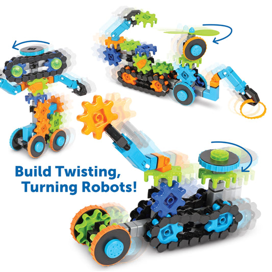 Learning Resources Gears! Gears! Gears! Robots in Motion spinning eyes add character to movable bots.