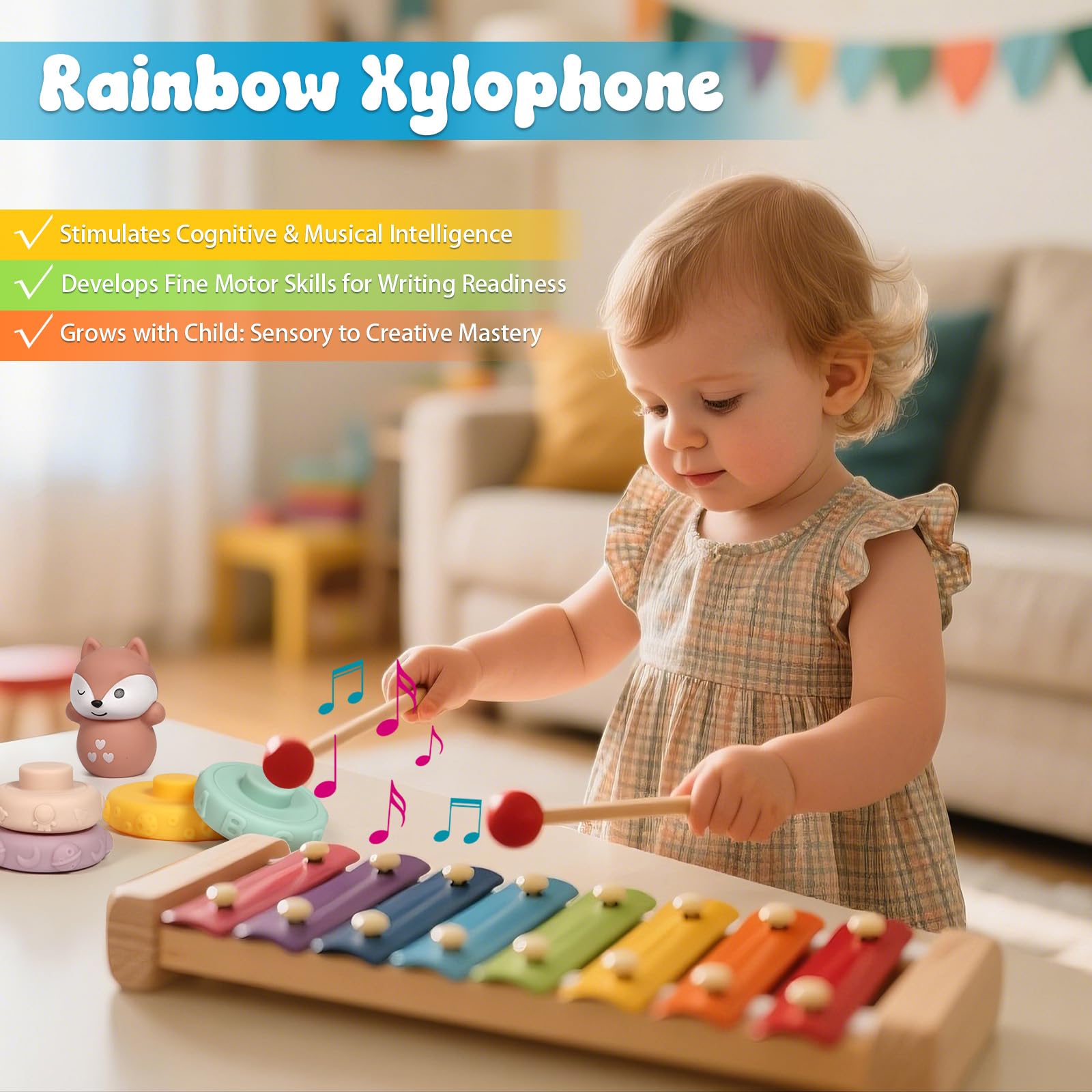 LearnToy sensory bin delivers textures and crinkle sounds for exploration.