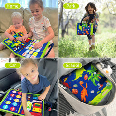 LearnToy Dinosaur Fine Motor Coordination through buckle and dress-practice activities.