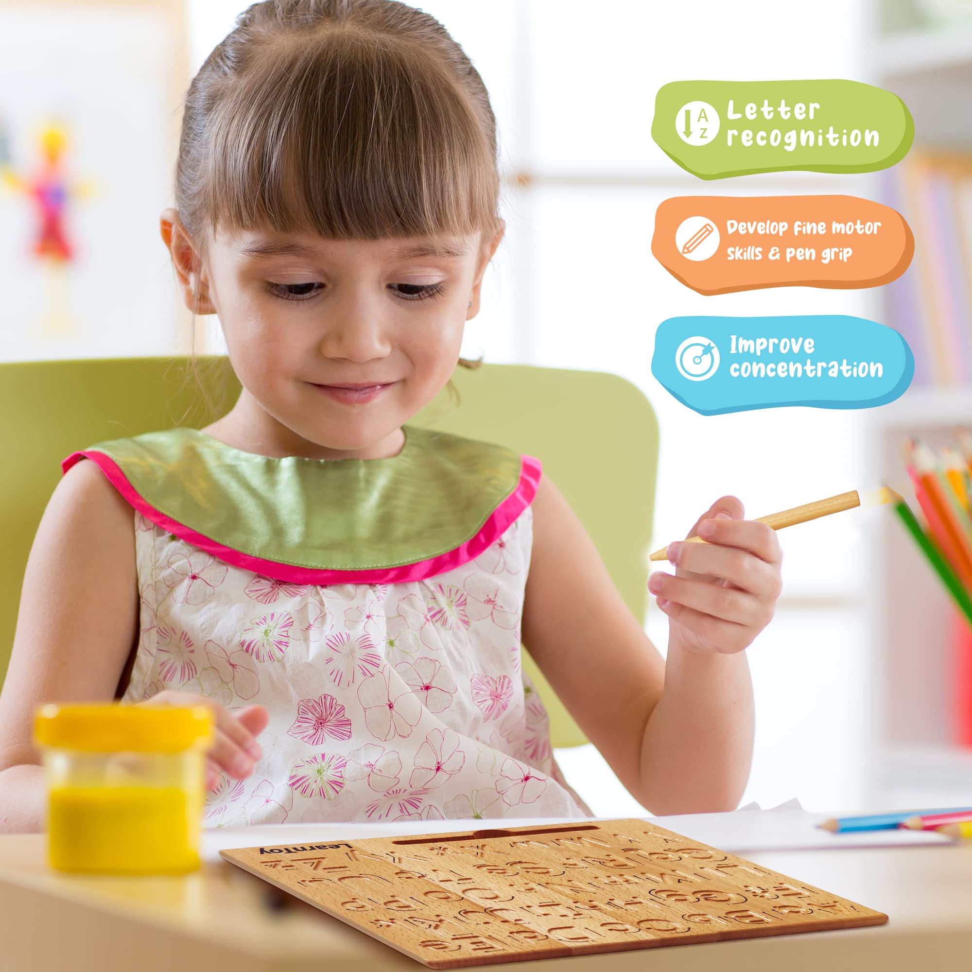 LearnToy tracing board back view shows compact travel-friendly design