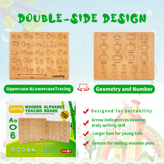 LearnToy tracing board close-up with smooth edges for safe handwriting