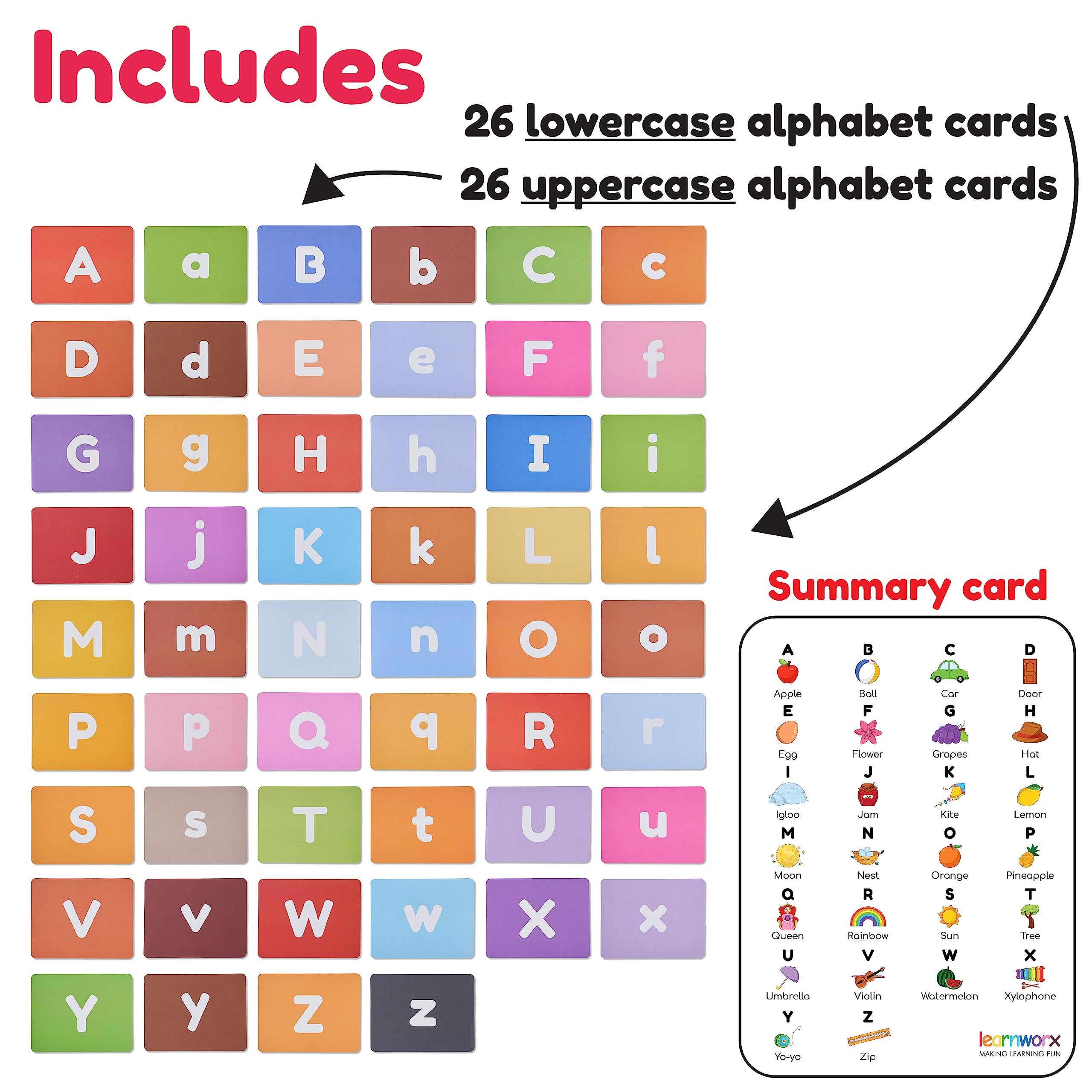 Learnworx bright design flash cards support visual development and attention