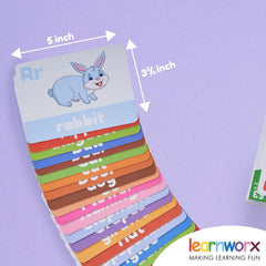 Learnworx giant ABC cards provide large letters for easy viewing by toddlers