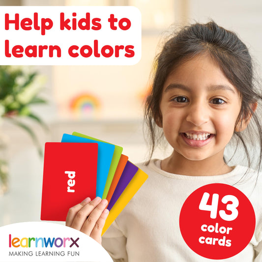 Learnworx blue color card with ocean imagery to boost color recognition