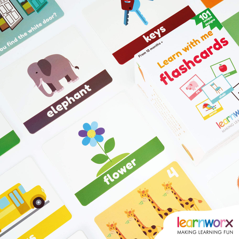 LearnWorx durable thick-card stock supports frequent, playful use.