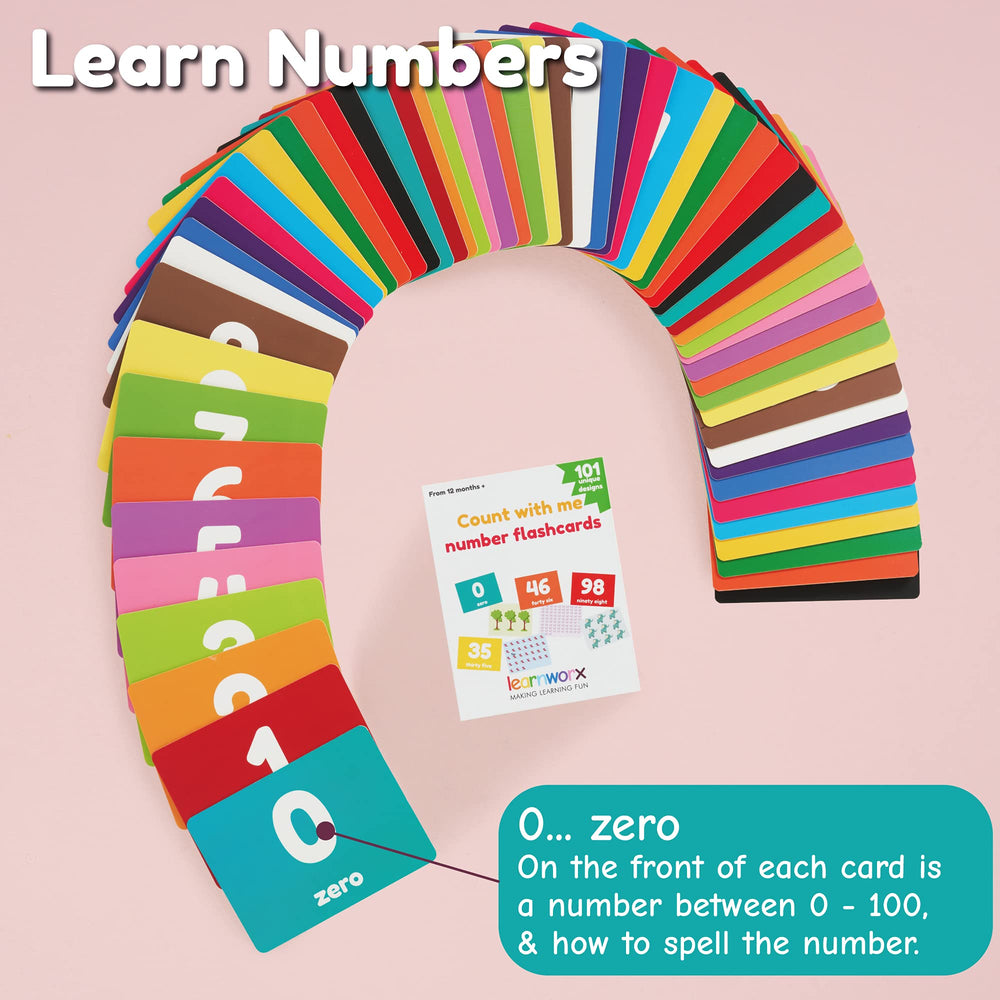 Learnworx Number Flash Cards visual-animal-icons: engaging animal icons reinforce number concepts during play.